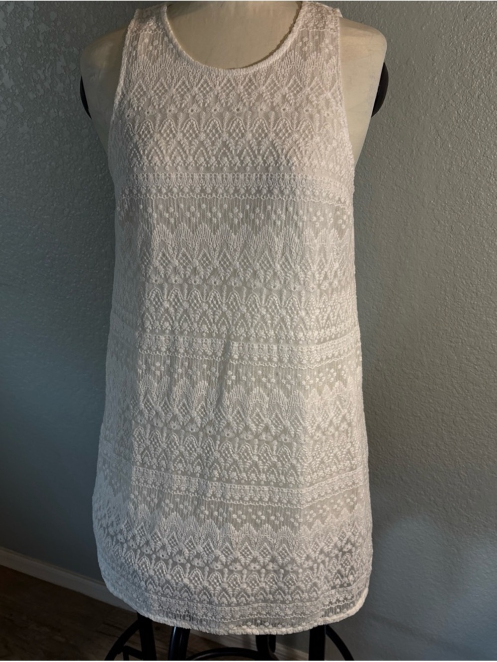 Pins & Needles Cream Lace Knit Sleeveless Top